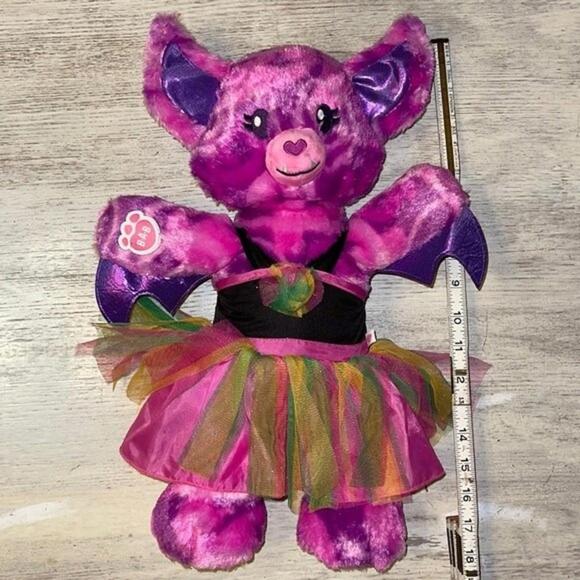 EUC Build a Bear Midnight Shimmer Purple Halloween Vampire Bat Plush w/ Outfit - Picture 7 of 7